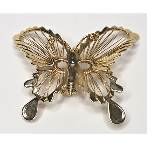 Gold Tone Butterfly Wire Open Work
